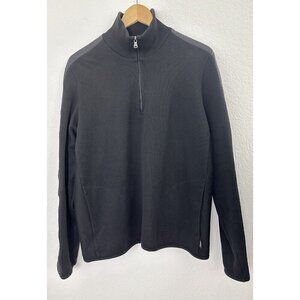 Boss Hugo Boss Sondrio Men's Pullover M Black 1/4 Zip Cotton Quiet‎ Luxury Mock